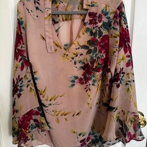 Zac & Rachel Floral Blouse - Pink and Red